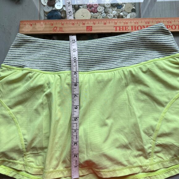 Zella Love Skort Size Medium Pull On Stripe Waist Athleisure Yoga Yellow Green - Picture 9 of 9